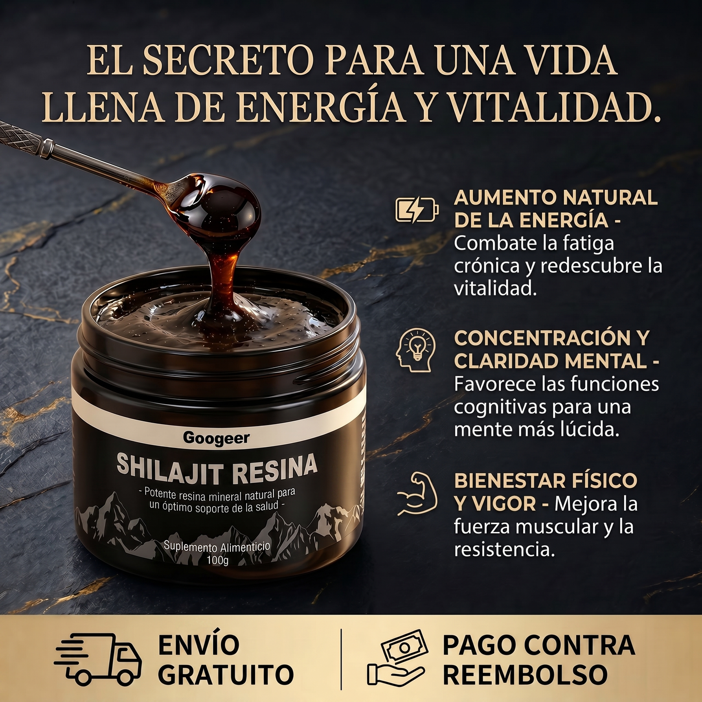 Shilajit 100% Puro - Energía Natural para Afrontar el Verano 💎